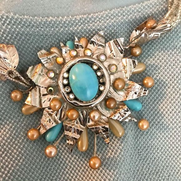 Vintage Necklace, Hand made, Silver, Chunky - Picture 1 of 16